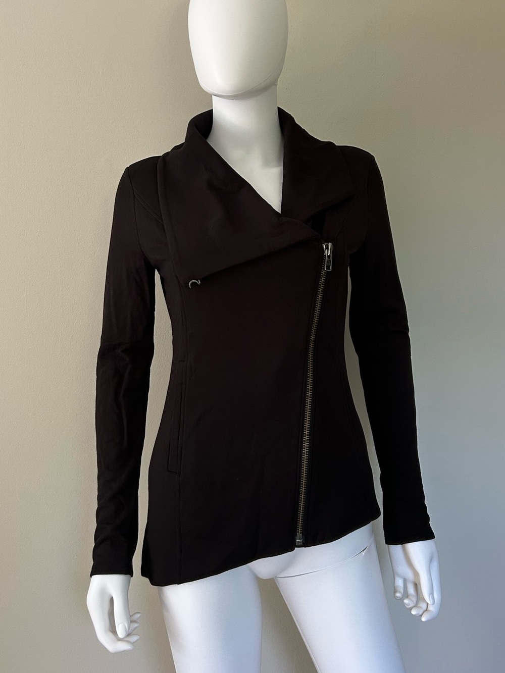 Helmut Lang Black Asymmetrical Zip Blazer Jacket